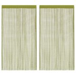 vidaXL Rideau en fils 2 Pièces 140 x 250 cm Vert