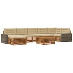 vidaXL Ensemble de canapés d'extérieur 8 Pièces Naturel et Beige