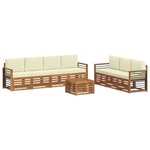 vidaXL Ensembles de canapés avec coussin 8 Pièces Naturel et Crème