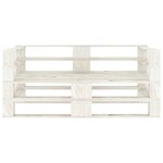 vidaXL Canapé palette à 2 places de jardin Blanc Bois
