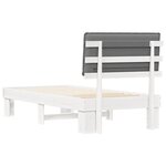 vidaXL Cadre de lit avec tête de lit rembourrée Gris clair 90 x 200 cm