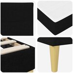 vidaXL Cadre de lit Noir 90 x 190 cm Polyester
