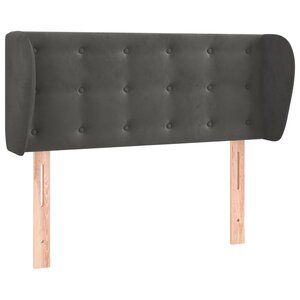 vidaXL Tête de lit avec oreilles Gris foncé 93x23x78/88 cm Velours