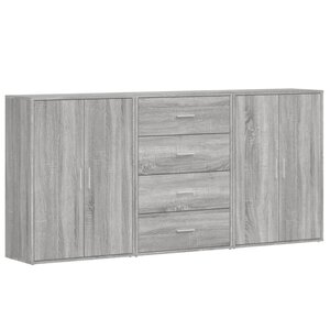 vidaXL Buffets 3 Pièces sonoma gris 60x31x84 cm bois d'ingénierie