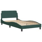 vidaXL Cadre de lit avec LED sans matelas vert foncé 100x200cm velours