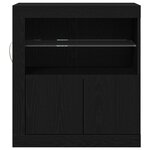 Buffet vidaXL avec lumières LED Noir Chêne 60 5x37x67 cm