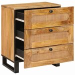 vidaXL Cabinet de chevet Naturel 50 x 33 x 62 cm Bois de mangue massif