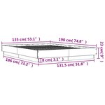 vidaXL Cadre de lit avec lumières LED gris béton 135x190 cm