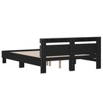 vidaXL Cadre de lit avec LED sans matelas noir 140x190 cm