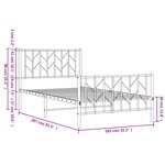 vidaXL Cadre de lit métal sans matelas et pied de lit noir 100x200 cm