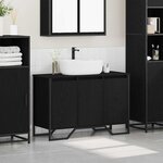 vidaXL Cabinet Sous Évier Chêne noir 91 x 35 x 60 cm Bois d'ingénierie