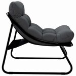 vidaXL Mobilier de jardin avec coussin 2 Pièces Noir 60 x 80 x 71cm Métal