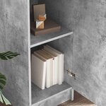 vidaXL Highboard Gris béton 35 x 39 x 168 cm Bois d'ingénierie