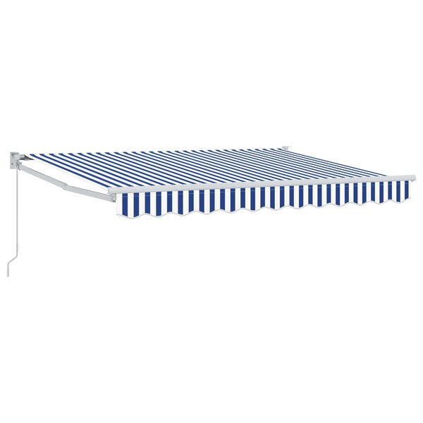 vidaXL Auvent rétractable Bleu et Blanc 3 5 x 2 m