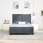 Lit vidaXL Gris foncé 140x200 cm en Velours