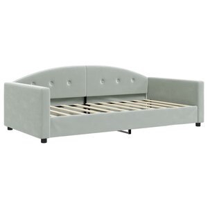 vidaXL Lit de jour gris clair 100x190 cm velours