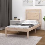 vidaXL Cadre de lit bois massif 75x190 cm petit simple