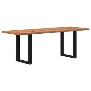 vidaXL Table à manger et bord naturel bois massif chêne rectangulaire