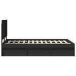 vidaXL Cadre de lit avec tête de lit Noir 135 x 190 cm Pin massif