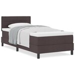 vidaXL Lit à ressorts avec matelas marron foncé 100x200 cm tissu