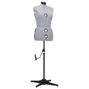 vidaXL Mannequin de robe ajustable pour femme Gris M Taille 40-46