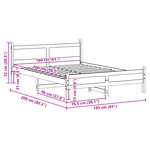 vidaXL Cadre de lit sans matelas blanc 160x200 cm bois de pin massif