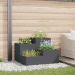 Jardinière vidaXL 100x100x60 cm en acier anthracite