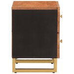 vidaXL Table de chevet marron et noir bois de manguier solide