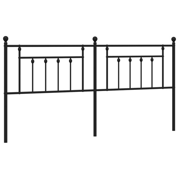 vidaXL Tête de lit métal noir 200 cm