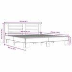 vidaXL Cadre de lit sans matelas sonoma gris 200x200 cm