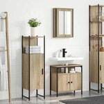 vidaXL Ensemble de mobilier de salle de bain avec étagère 3 Pièces Marron