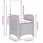 vidaXL Set de salle à manger de jardin 5 pièces avec coussins en rotin gris