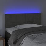 vidaXL Tête de lit à LED Gris foncé 90x5x78/88 cm Velours