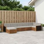 vidaXL Ensemble de canapés d'extérieur 7 Pièces Naturel et gris clair