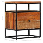 vidaXL Table de chevet 40 x 30 x 50 cm Bois de récupération et acier