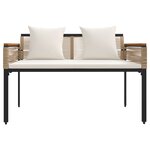 vidaXL Ensemble de meubles d'extérieur 4 Pièces Beige et blanc crème