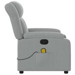 vidaXL Fauteuil de massage inclinable gris clair tissu