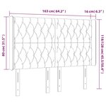 vidaXL Tête de lit à LED Noir 163x16x118/128 cm Velours
