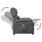 vidaXL Fauteuil de massage Gris foncé Tissu