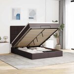 VidaXL Cadre de lit ottoman avec matelas marron foncé 140x200 cm tissu