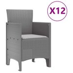 vidaXL Ensemble de salle à manger pour jardin 13 Pièces Gris clair