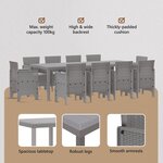 vidaXL Ensemble de Salle à Manger de Jardin de 11 Pièces avec Coussins Gris Clair Poly Rattan
