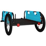 vidaXL Remorque de vélo bleu tissu oxford et fer