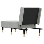 vidaXL Chaise longue gris clair velours
