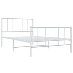 vidaXL Cadre de lit métal avec tête de lit/pied de lit blanc 75x190 cm