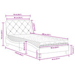 vidaXL Lit avec matelas gris clair 90x200 cm velours