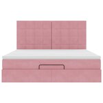 vidaXL Cadre de lit ottoman avec matelas rose 180x200 cm velours