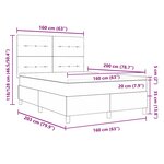 Lit à Sommier Box avec Matelas Gris Foncé 160x200 cm Velours