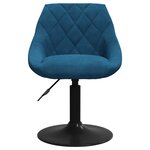 vidaXL Chaises pivotantes à manger lot de 6 bleu velours