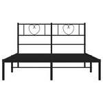 vidaXL Cadre de lit métal sans matelas avec tête de lit noir 135x190cm
